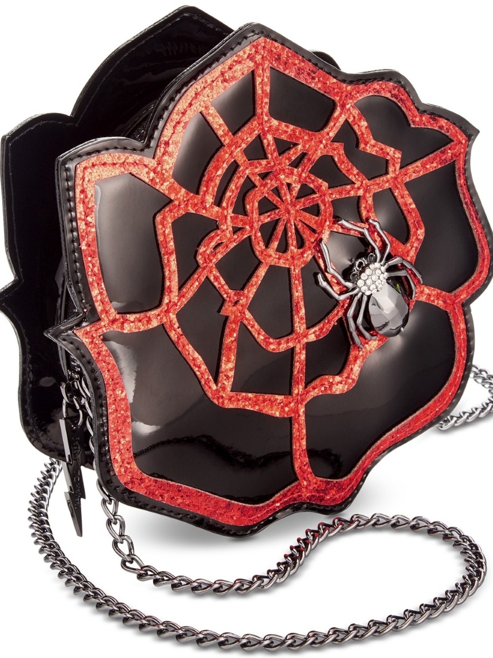 Betsey Johnson Kitschy Rose Spiderweb Purse